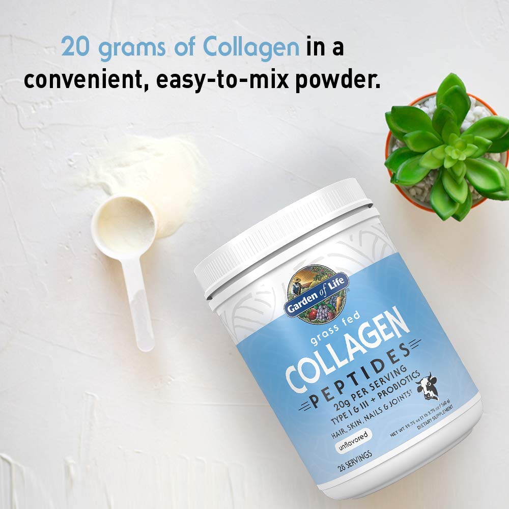 Garden of Life Grass Fed Collagen Peptides Powder Unflavored Collagen Powder for Women Men Hair Skin Nails Joints, Hydrolyzed Collagen Protein Supplements, Collagen for Women & Men, 28 Servings Garden of LifeBuy Supplements Australia