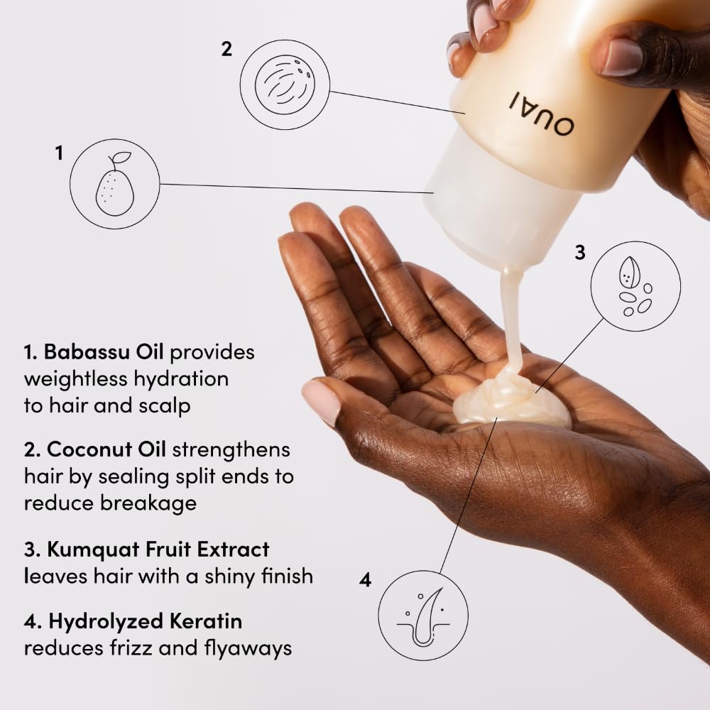 OUAI Medium Hair Shampoo & Conditioner Set, Travel Size - Hydrating Shampoo & Conditioner - With Coconut Oil, Babassu, Kumquat Extract & Keratin - Sulfate, Paraben & Phthalate Free (3 Oz) OUAIBuy Supplements Australia