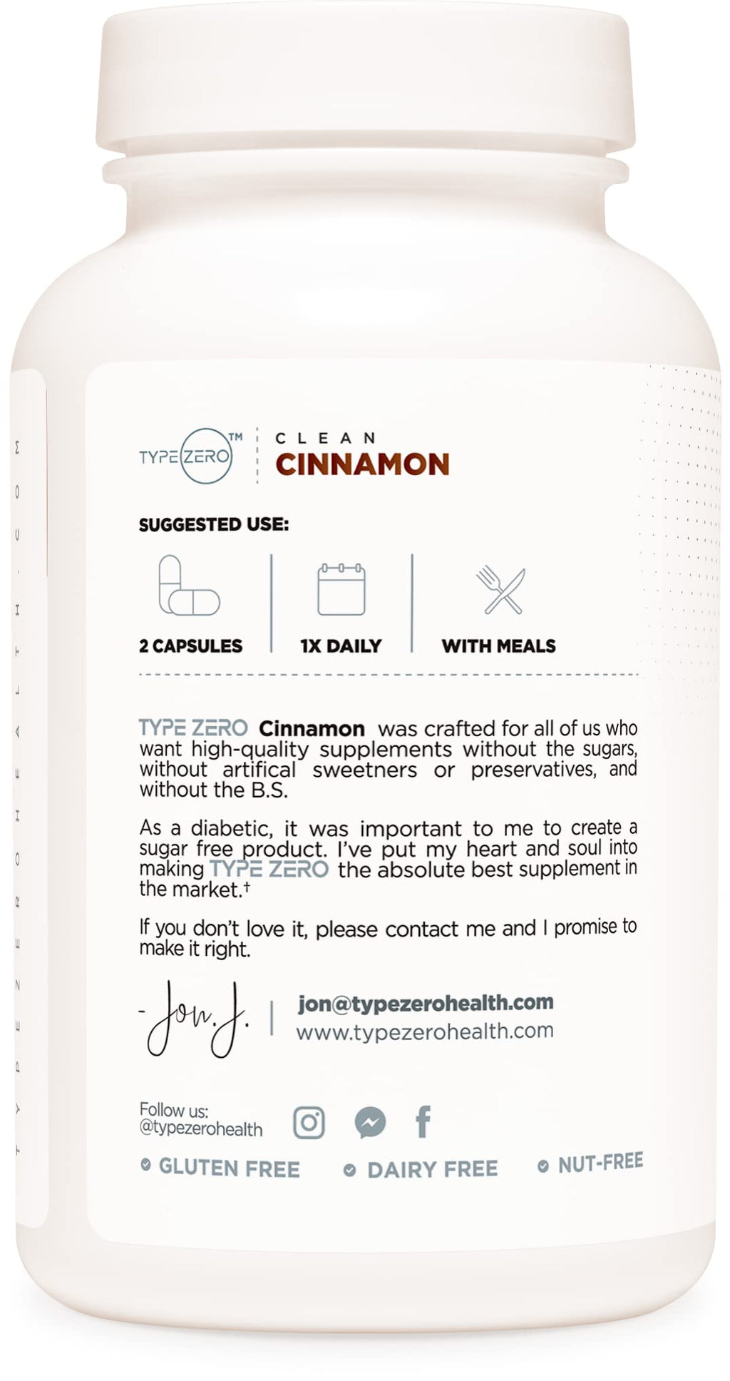 Type Zero Ceylon Cinnamon Capsules (1200mg | 120 Capsules) - Natural, Non-GMO, Gluten Free, Organic Cinnamon Bark Supplement Type ZeroBuy Supplements Australia