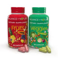 Balance of Nature Fruits & Veggies Supplements - Whole Fruit and Vegetable Ingredients for Women, Men, and Kids - 90 Fruits Capsules, 90 Veggies Capsules - 1 Set Balance of Nature