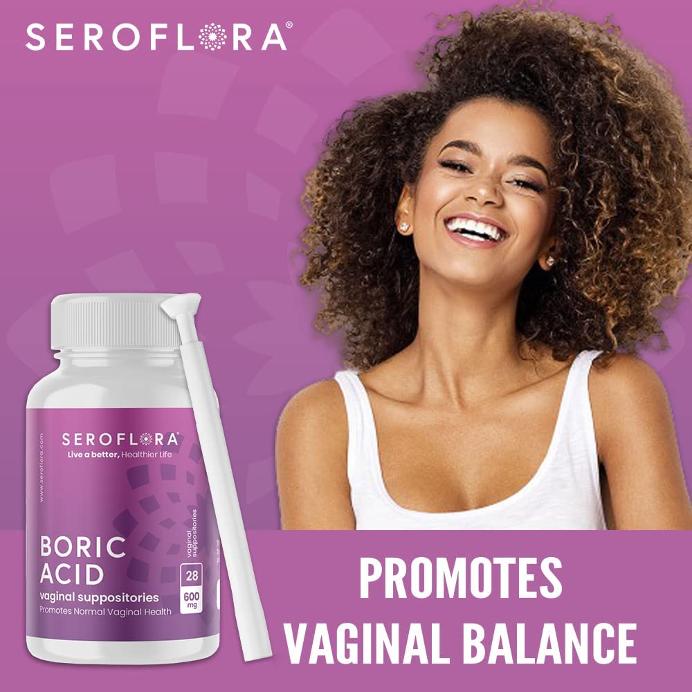 Seroflora Boric Acid 600mg Feminine Capsules, Feminine pH Support, Intimate Freshness for Women, Fast-Dissolving Capsules (30 Count) with Applicators (28 Count) SEROVERABuy Supplements Australia