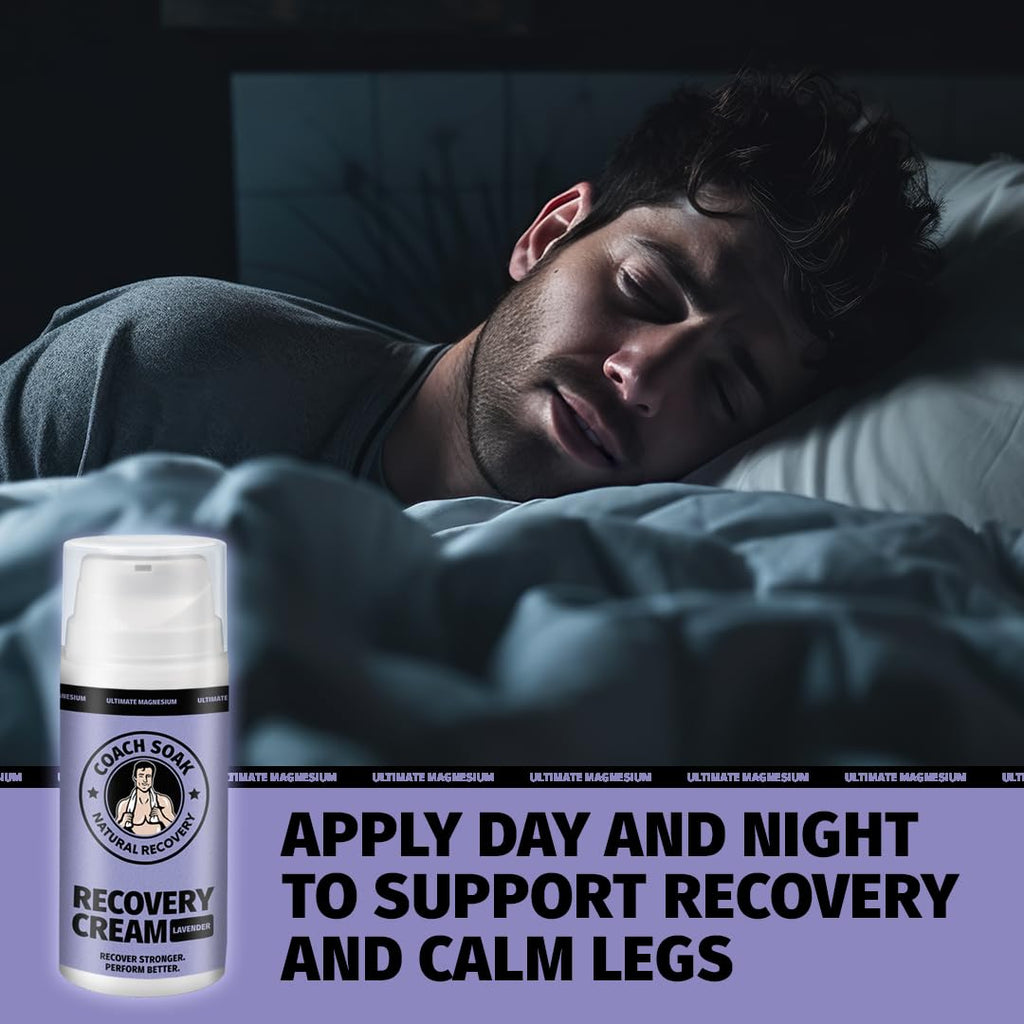 Coach Soak Magnesium Cream with MSM in Pump Bottle - Natural Recovery Cream with Magnesium Chloride & Menthol - Fast-Absorbing for Muscles & Joints, Lavender 3.4oz Coach SoakBuy Supplements Australia