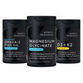 Sports Research® Multivitamins Pack - Triple Strength Omega-3 Fish Oil 1250 + 160 mg Chelated Magnesium Glycinate + Vegan Vitamin D 5000iu & Mk7 Vitamin K 100mcg Sports Research buy supplements Au