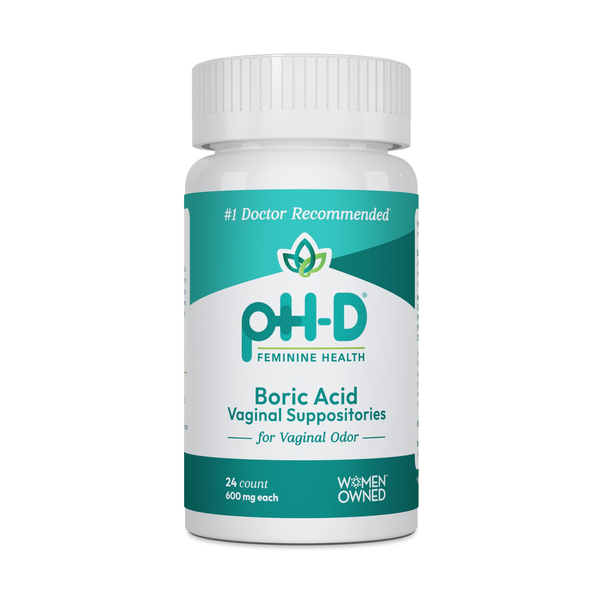 pH-D Feminine Health - 600 mg Boric Acid Suppositories - Woman Owned - for Vaginal Odor Use - 24 Count pH-D Feminine Health SupportBuy Supplements Australia