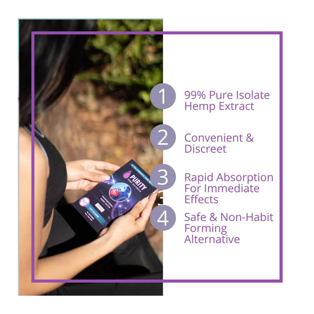 Purity Hemp Naturals Body Discomfort Patch 240 mg - 30 ct (8 mg ea.) Lasts 24 Hours. Sweat & Water Resistant. Convenient & Discreet. For Use On Any Part Of The Body. Plant-Based Extended-Release Patch Purity Hemp NaturalsBuy Supplements Australia