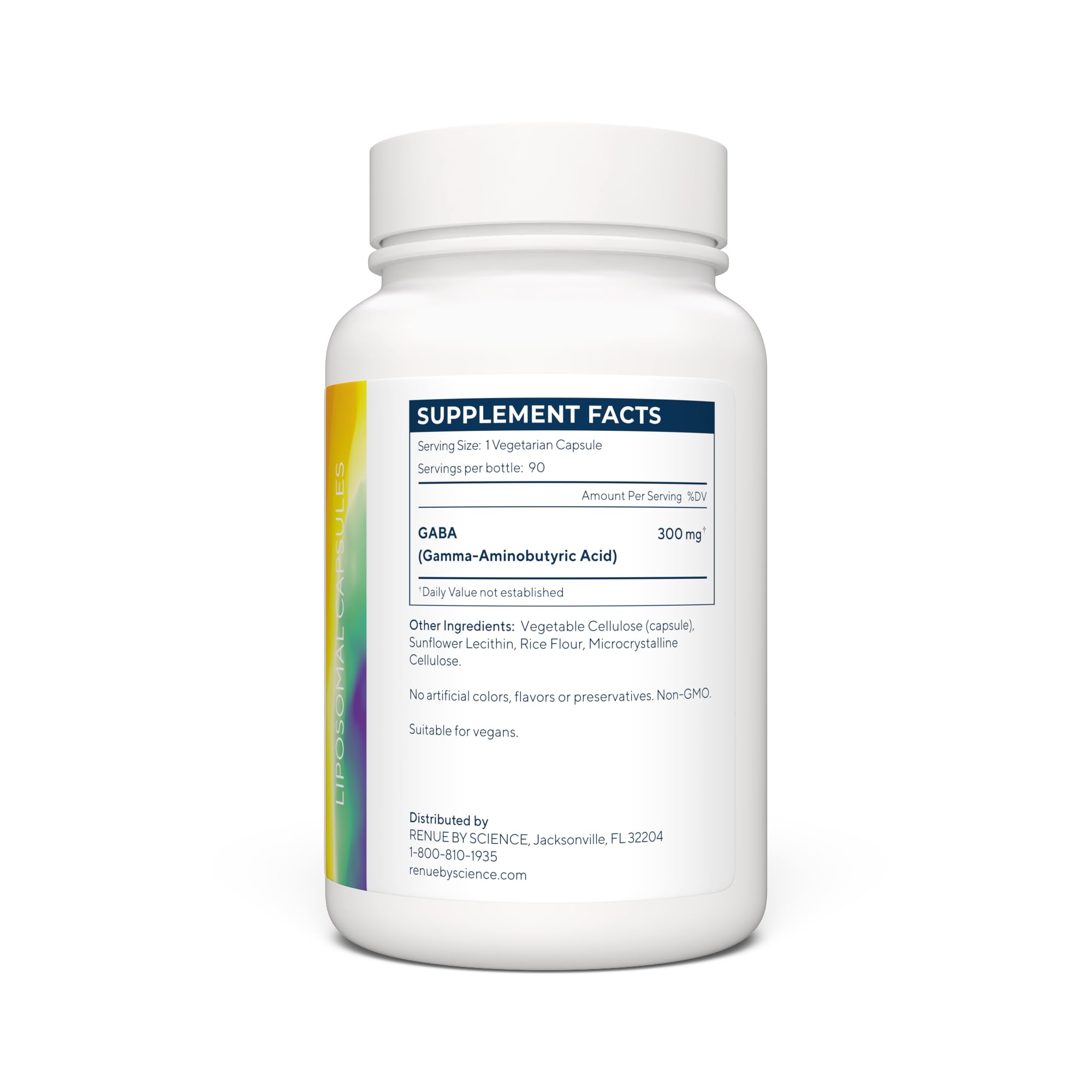 Renue By Science GABA | High Strength Liposomal GABA Supplements | 90 GABA Capsules - 300mg Gamma-Aminobutyric Acid per Serving | Non-GMO | Made in The USA Third-Party Tested Renue By ScienceBuy Supplements Australia