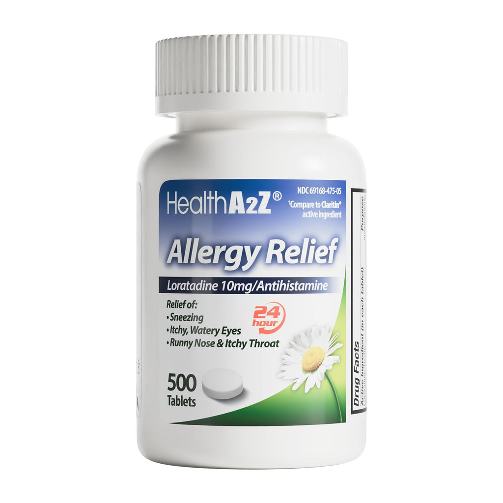 HealthA2Z® Allergy Relief, Loratadine 10mg Antihistamine, 500 Dye Free Tablets, Relief from Itchy Throat, Sneezing, Runny Noses, 24-Hours Allergy Medicine HealthA2Z buy supplements Au