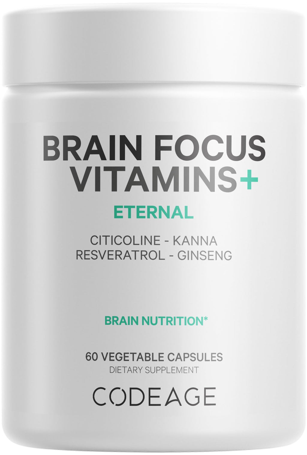 Codeage Brain Focus Vitamins+ Nootropic Supplement with Citicoline as Cognizin, Panax Ginseng, Resveratrol, Gotu Kola, Vitamin B12 Methylcobalamin - Liposomal Delivery - Non-GMO - 60 Capsules CodeageBuy Supplements Australia