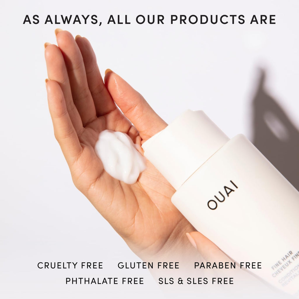 OUAI Fine Hair Conditioner - Volumizing Conditioner for Fine Hair Made with Keratin, Biotin and Chia Seed Oil - Adds Softness, Bounce and Volume - Free from Parabens, Sulfates, and Phthalates (10 Oz) OUAIBuy Supplements Australia