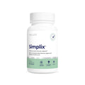 White bottle of Simplix dietary supplement by Wellex on a white background