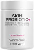 Codeage Skin Probiotics + Prebiotics - Skin Care Routine Supplement - 50 Billion CFU - Ayurvedic Botanical Herbs - Face Probiotics - Shelf Stable Cleanser, Non-GMO, Vegan - 60 Capsules CodeageBuy Supplements Australia
