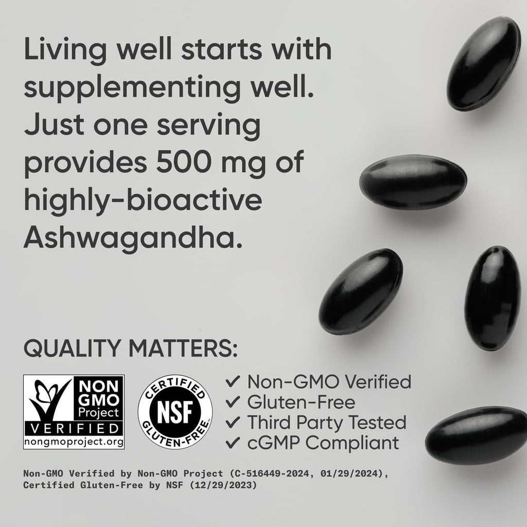 Sports Research® Ashwagandha Softgels with Coconut MCT Oil - Natural Ayurvedic Adaptogen Made with Shoden® Ashwa for Relaxation, Calm & Sleep Support - Gluten Free & Vegan Friendly - 120 Count Sports Research buy supplements Au