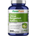 NusaPure Citrus Bergamot Capsules 15,000mg, 200 Capsules - 25:1 Bergamot Extract - 200 Servings, Bioperine, Vegan, Non-GMO NusaPureBuy Supplements Australia