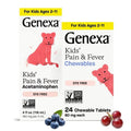 Genexa Kids' Clean Pain & Fever Acetaminophen Bundle | Relieves Fever & Minor Aches and Pain | Dye Free, 0% Artificial Additives | Chewable Tablets & Liquid Oral Suspension for Children Aged 2-11 GenexaBuy Supplements Australia