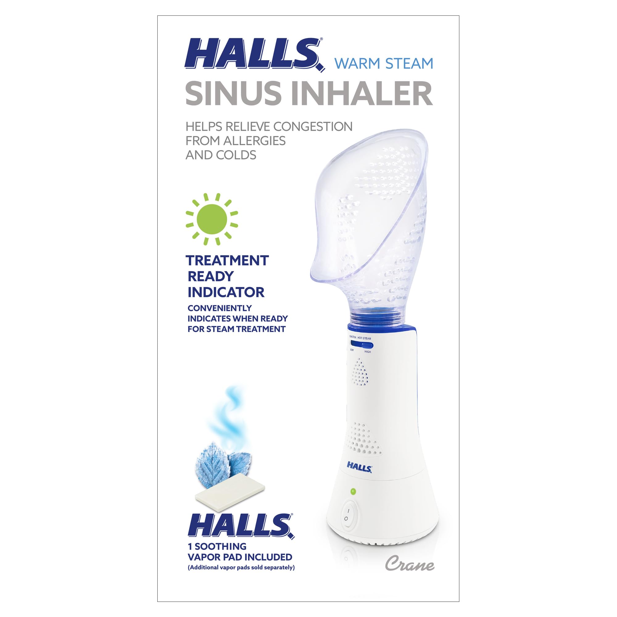 Crane x HALLS Corded Personal Steam Inhaler for Sinus, Congestion, Cough, & Cold Relief CraneBuy Supplements Australia