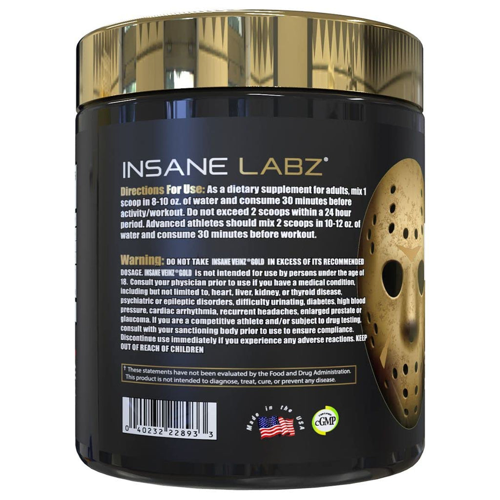 Insane Labz Psychotic Gold and Insane Veinz Gold Pre Workout Nitric Oxide Booster Stack Insane LabzBuy Supplements Australia