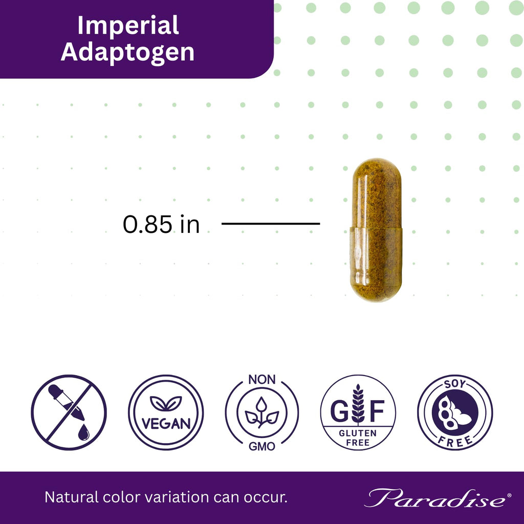 Paradise Herbs, Imperial Adaptogens, with Ashwagandha, Astragalus, Rhodiola, Proprietary Adaptogen Blend for Stress Support, Focus & Energy, 60 Vegetarian Capsules Paradise HerbsBuy Supplements Australia