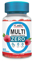 YUM-V'S Multivitamin Zero Gummies by YumVs | Sugar-Free Vitamins Supplement for Women & Men | Chromium, Thiamine, and Magnesium | YUM-V'S