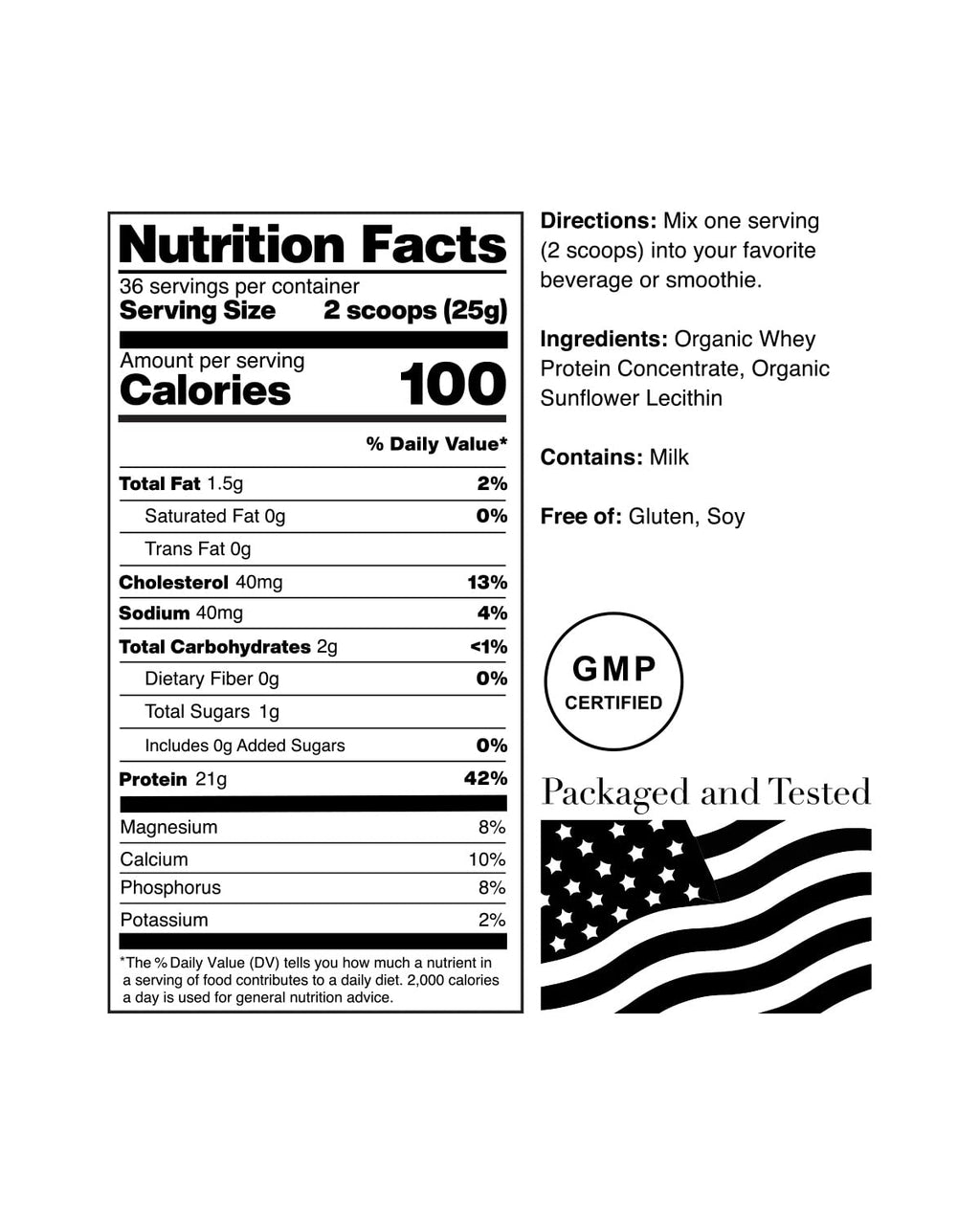 NorCal Organic Unflavored Whey Protein - 2lbs Bulk | 100% Grass-Fed, USDA Certified NorCal OrganicBuy Supplements Australia