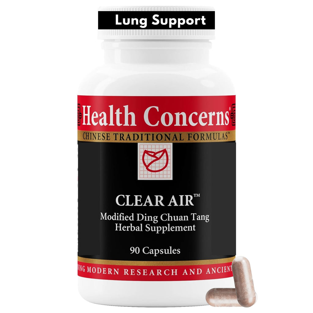 Health Concerns Clear Air - Cough & Phlegm Support Supplement - Marshmallow, Apricot, Bitter Orange, Garlic, Skullcap & More - Increases Oxygen Capacity & Reduces Mucus - 90 Capsules Health ConcernsBuy Supplements Australia