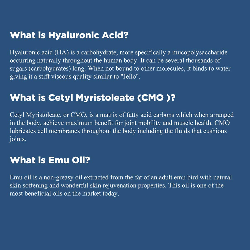 HylaRub HA Joint & Muscle Cream – Hyaluronic Acid Muscle Rub w/Emu Oil & CMO – Non Greasy, Soothes, Moisturizes & Maintains Shoulders, Knees, Back, HIPS & More 6 oz. by Hyalogic HyalogicBuy Supplements Australia