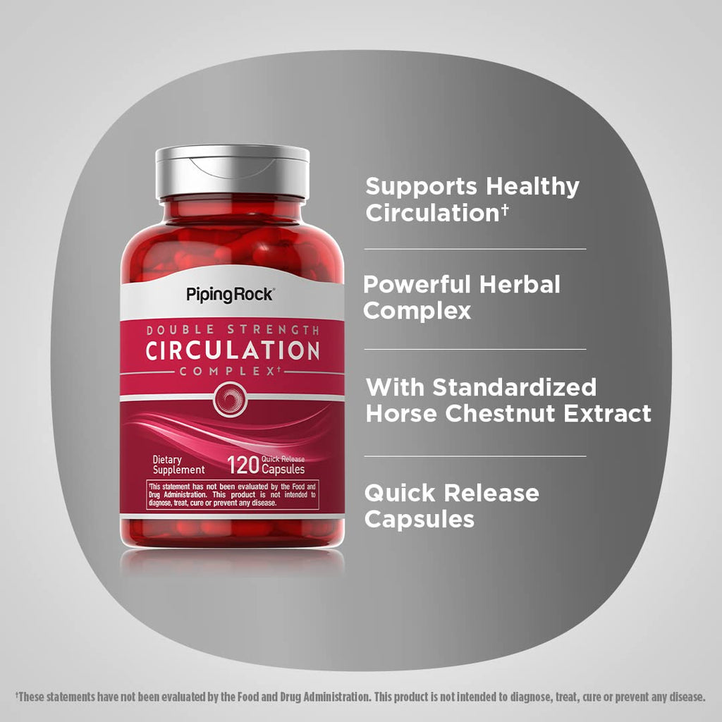 Piping Rock Circulation Supplement | 120 Capsules | Double Strength Complex | Non-GMO, Gluten Free Piping RockBuy Supplements Australia