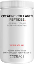 Codeage Creatine Collagen Peptides - Creatine Monohydrate Powder Supplement, Wild-Caught Marine Collagen, Biotin, Magnesium, Vitamin C, Hyaluronic Acid - Mango Flavored - Non-GMO - 15 Oz CodeageBuy Supplements Australia