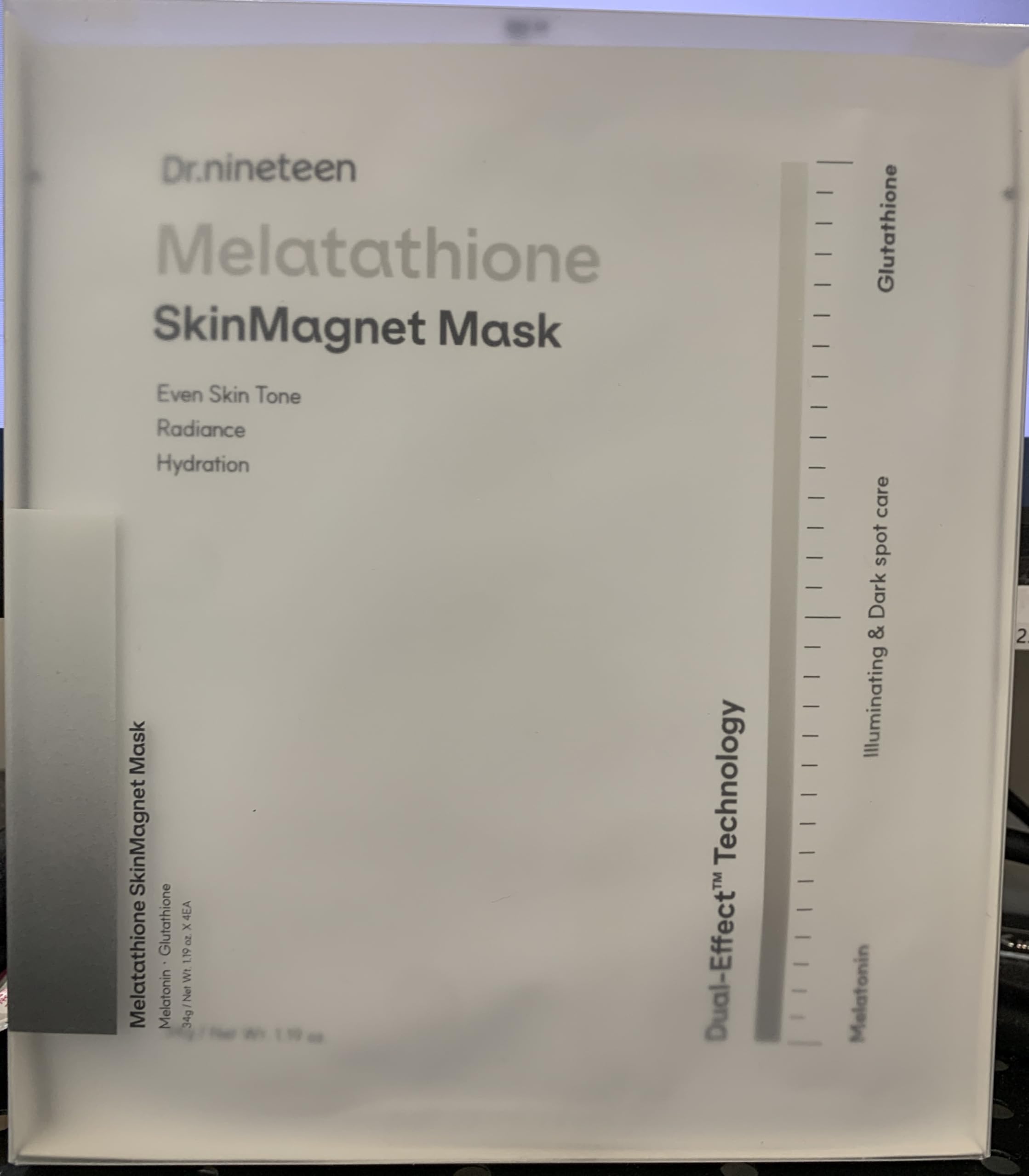 Dr.nineteen Melatathione Skin Magnet Hydrogel Mask | Melatonin + Glutathione + Vitamin Complex | Radiant & Even-Looking Skin Appearance | Korean Hydrogel Face Mask Dr.nineteen buy supplements Au