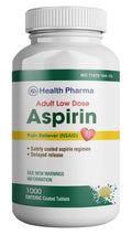 Health Pharma Aspirin 81 mg (1000 Enteric Coated Tablets) | Adult Low Dose Strength Pain Reliever (NSAID) | Safe Pain Relief for Minor Aches and Pain | Value Pack Generic Health PharmaBuy Supplements Australia