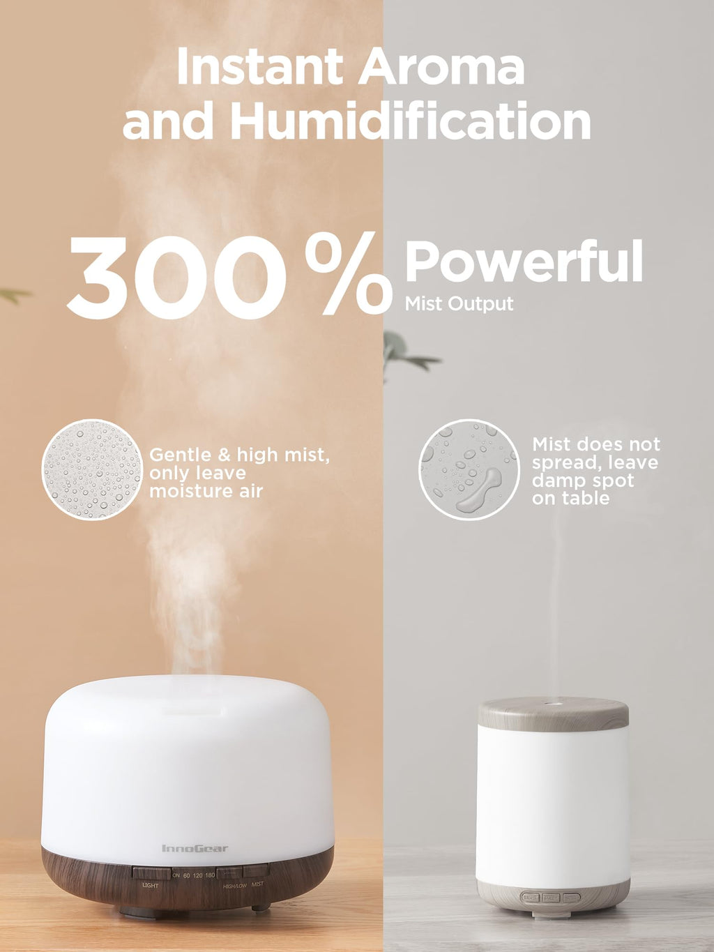 InnoGear 500ml Essential Oil Diffuser with Remote Control, Premium Ultrasonic Aromatherapy InnoGearBuy Supplements Australia