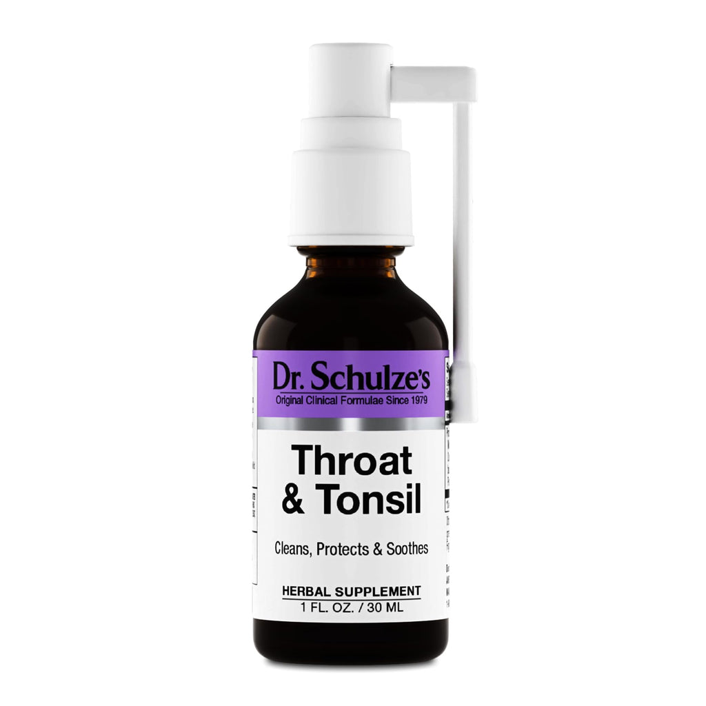 Dr. Schulze's Throat & Tonsil - Soothing Throat Spray for Fast-Acting Protection - Supports Immunity - Plant-Based Formula - Easy-Spray Nozzle - Gluten-Free & Vegan - 1 oz (13 Servings) Dr. Schulze'sBuy Supplements Australia