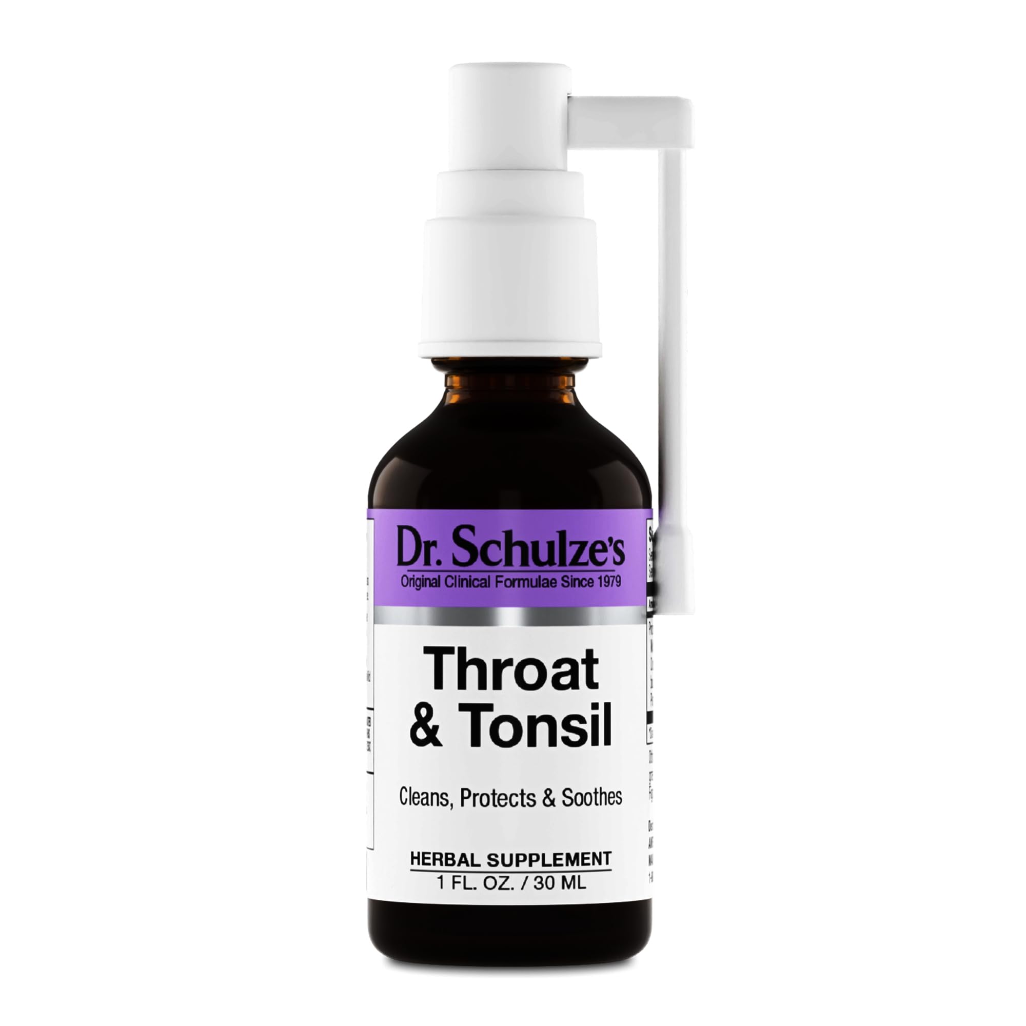 Dr. Schulze's Throat & Tonsil - Soothing Throat Spray for Fast-Acting Protection - Supports Immunity - Plant-Based Formula - Easy-Spray Nozzle - Gluten-Free & Vegan - 1 oz (13 Servings) Dr. Schulze'sBuy Supplements Australia