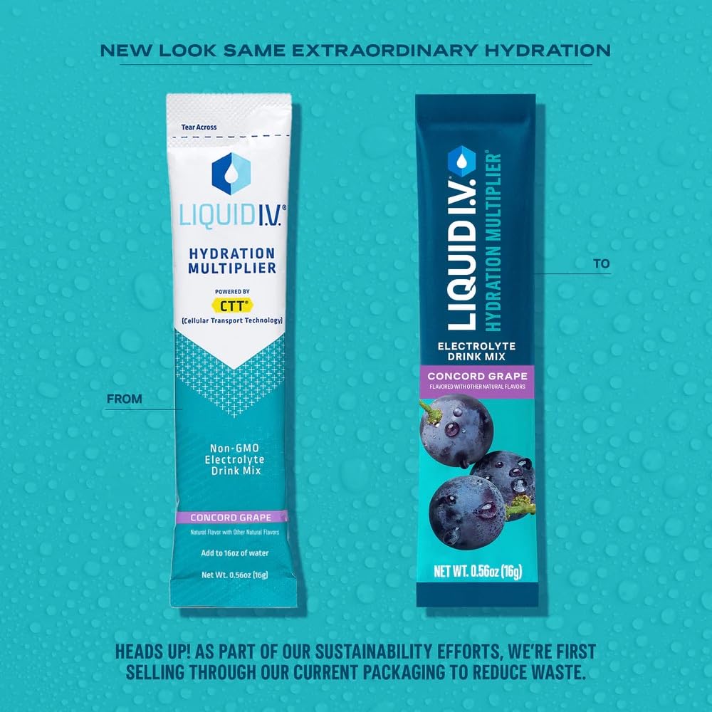 Liquid I.V.® Hydration Multiplier - Concord Grape | Electrolyte Powder Drink Mix | 3 Pack (48 Servings) Liquid I.V.Buy Supplements Australia