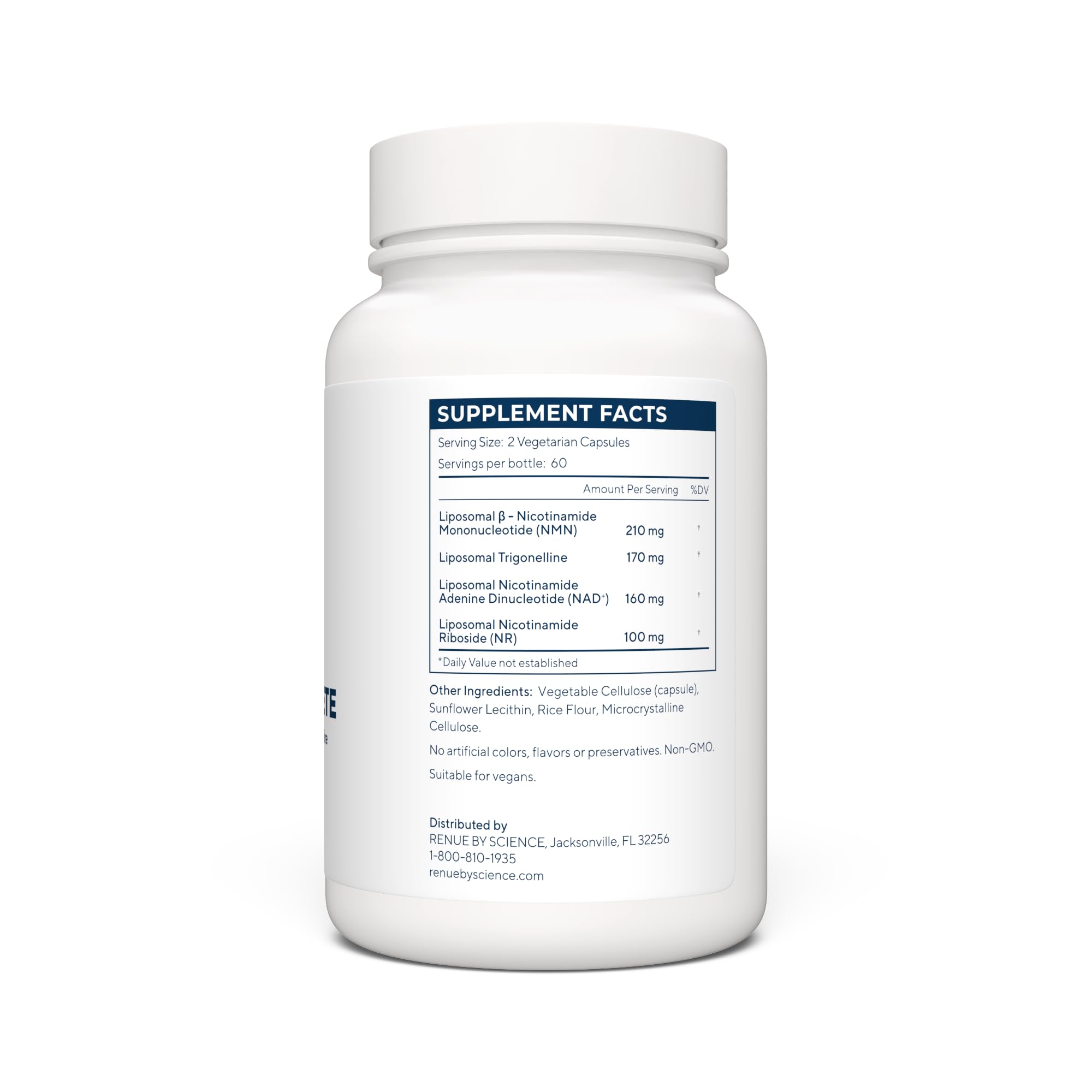 RENUE by SCIENCE NAD+ Complete | 120 Liposomal NAD Supplement Capsules with NMN, NR & Trigonelline - 210mg NMN & 160mg NAD per Serving | Bioavailable Formula for Increased Absorption | Made in the USA Renue By ScienceBuy Supplements Australia