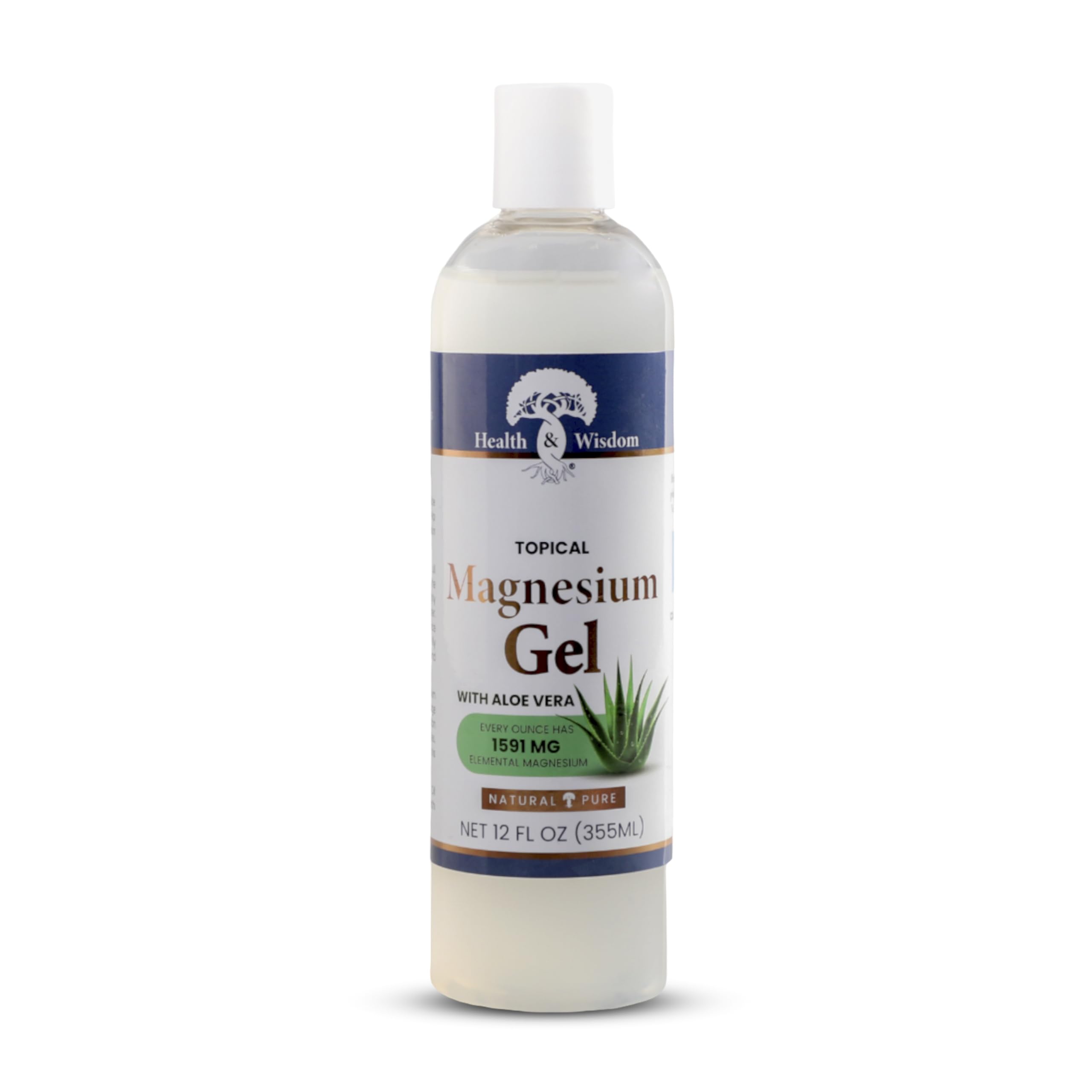 Health and Wisdom Pure Magnesium Gel with Seaweed Extract and Aloe Vera - Topical Muscle & Joint Relief- Natural and Pure Skin & Scalp Moisturizing - Enhanced Absorption - 12 Fl oz Health and WisdomBuy Supplements Australia