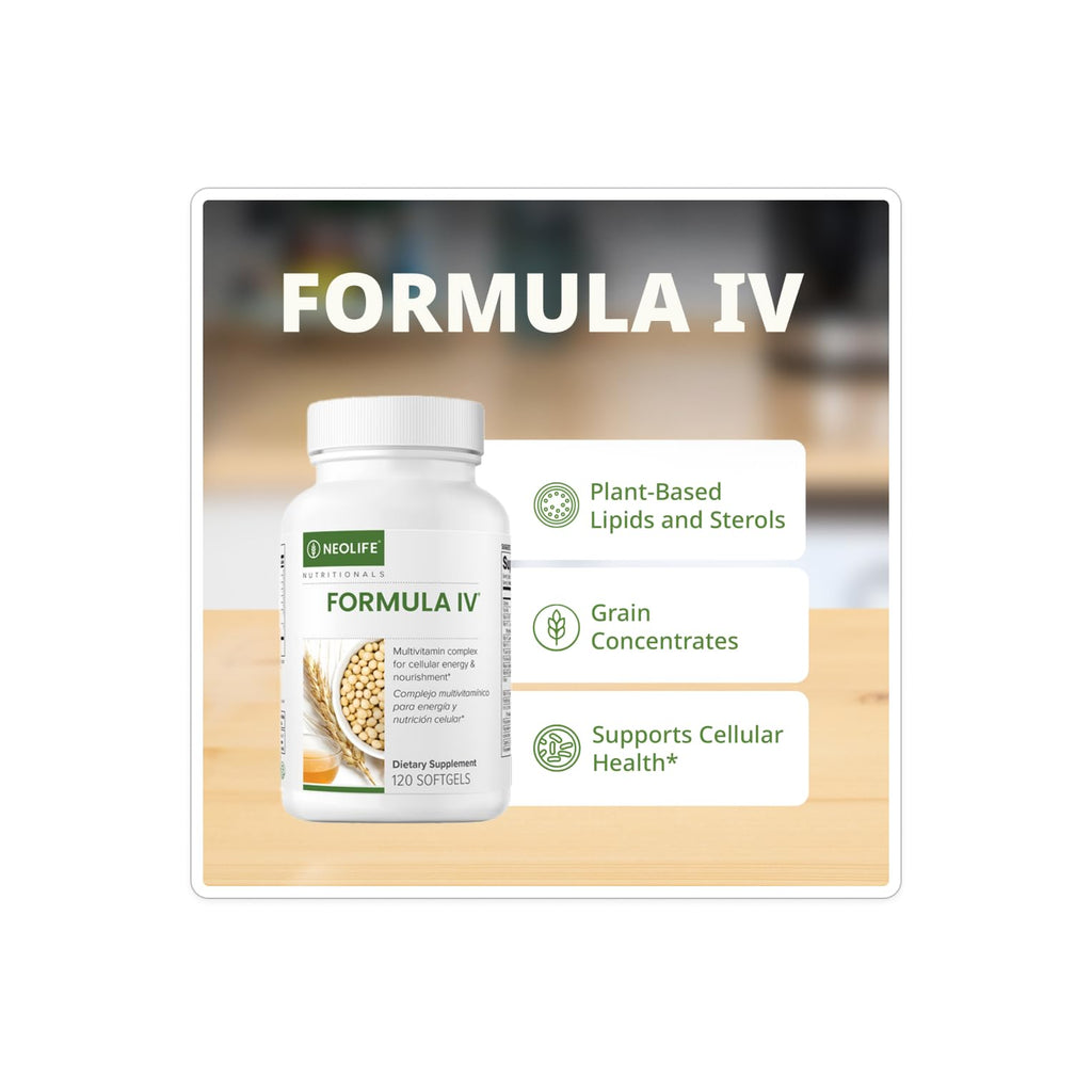 NeoLife - Formula IV Softgel - Vitamins A, C, D, E, B Complex, Multivitamins & Multi-Minerals, Multivitamin for Women & Men, TRE-EN-EN Grain Blend Supplements, Phyto Enzyme Blend - 120 Softgels NeoLifeBuy Supplements Australia