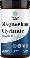 Potent Magnesium Glycinate Powder 400mg - Calm Magnesium Powder Bulk for Muscle Relax, Calm & Sleep Support for Adults - Glycinate Mag Soothe Vegan & Non-GMO Supplement - 1 Pack Natures CraftBuy Supplements Australia