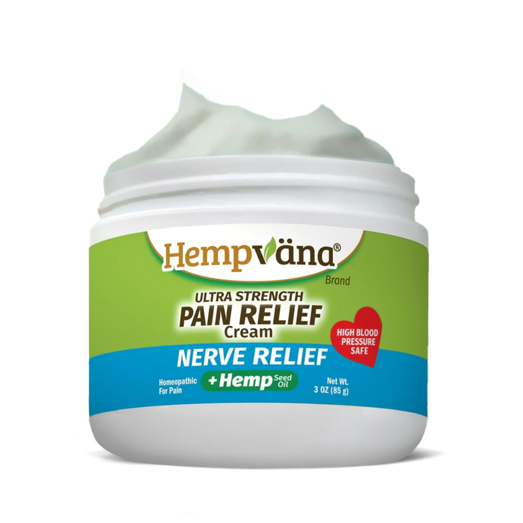 Hempvana Ultra-Strength Nerve Relief Cream w/100% Pure Hemp Seed Oil, AS SEEN ON TV, Relieves Nerve Pain, Shooting Pain, Joint Pain, Tingling, Muscle Cramps, Crawling Sensations, 3 oz Jar HempvanaBuy Supplements Australia