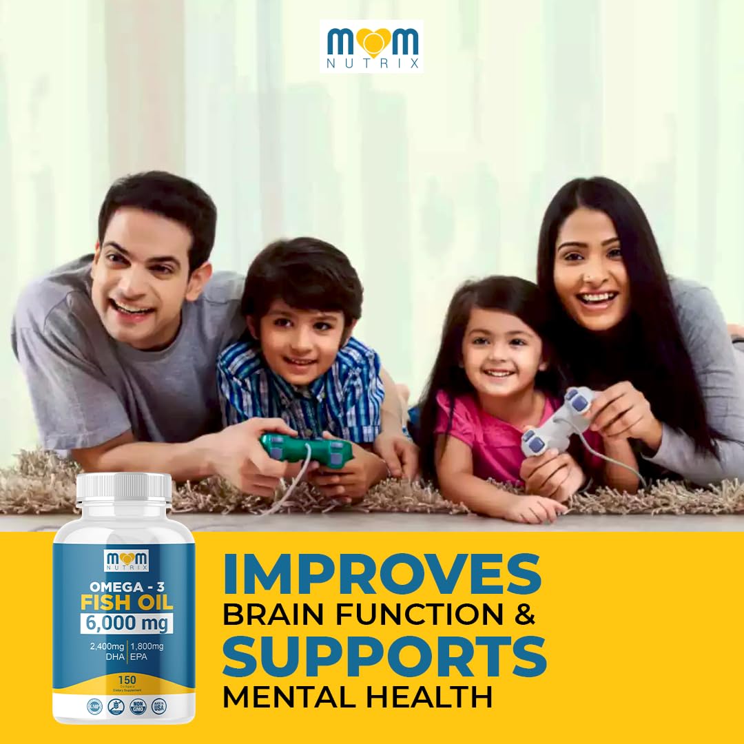 Omega 3 Fish Oil with Maximum EPA DHA - Supports Brain, Liver, Heart & Immunity - Made in The USA - 150 Softgels
