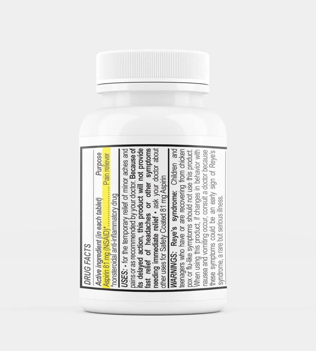 MedPlus Low Dose Aspirin 81 mg - 500 Tablets | Enteric Coated | Pain Reliever for Minor Aches and Pains, Fever Reducer - Made in USA MedPlusBuy Supplements Australia