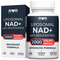 Mom Nutrix Liposomal NAD+ with Resveratrol supplement bottle and packaging on a white background