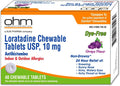Ohm Loratadine 10mg, Chewable Tablets, Non-Drowsy Antihistamine for Indoor & Outdoor Allergies | Grape Flavor, Dye-Free, Allergy Relief (Large, 48, Count) Ohm buy supplements Au