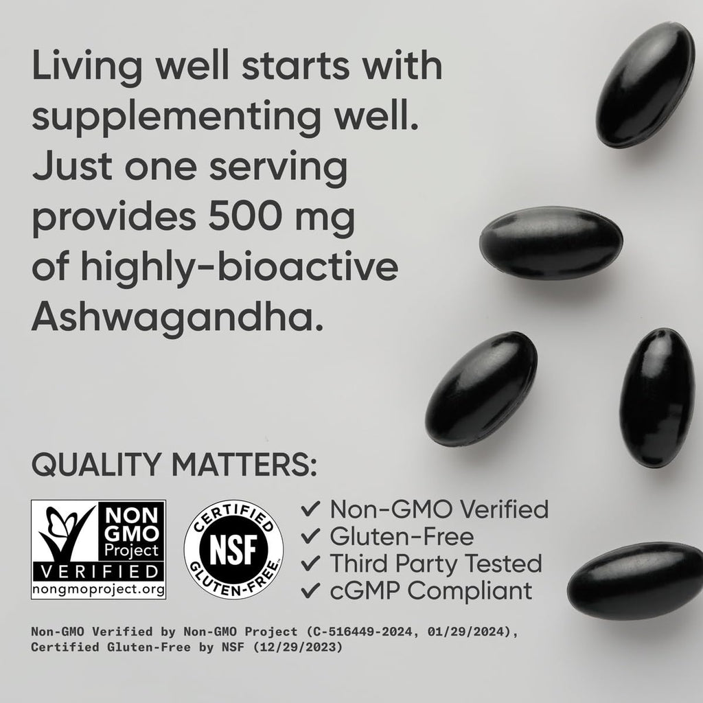 Sports Research® Ashwagandha Softgels with Coconut MCT Oil - Natural Adaptogen Made with Shoden® Ashwa for Relaxation, Calm & Sleep Support - Gluten Free & Vegan Friendly - 60 Count Sports ResearchBuy Supplements Australia