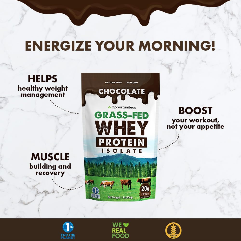 Opportuniteas Chocolate Whey Protein Powder - Grass Fed Whey Isolate + Organic Cacao OpportuniteasBuy Supplements Australia