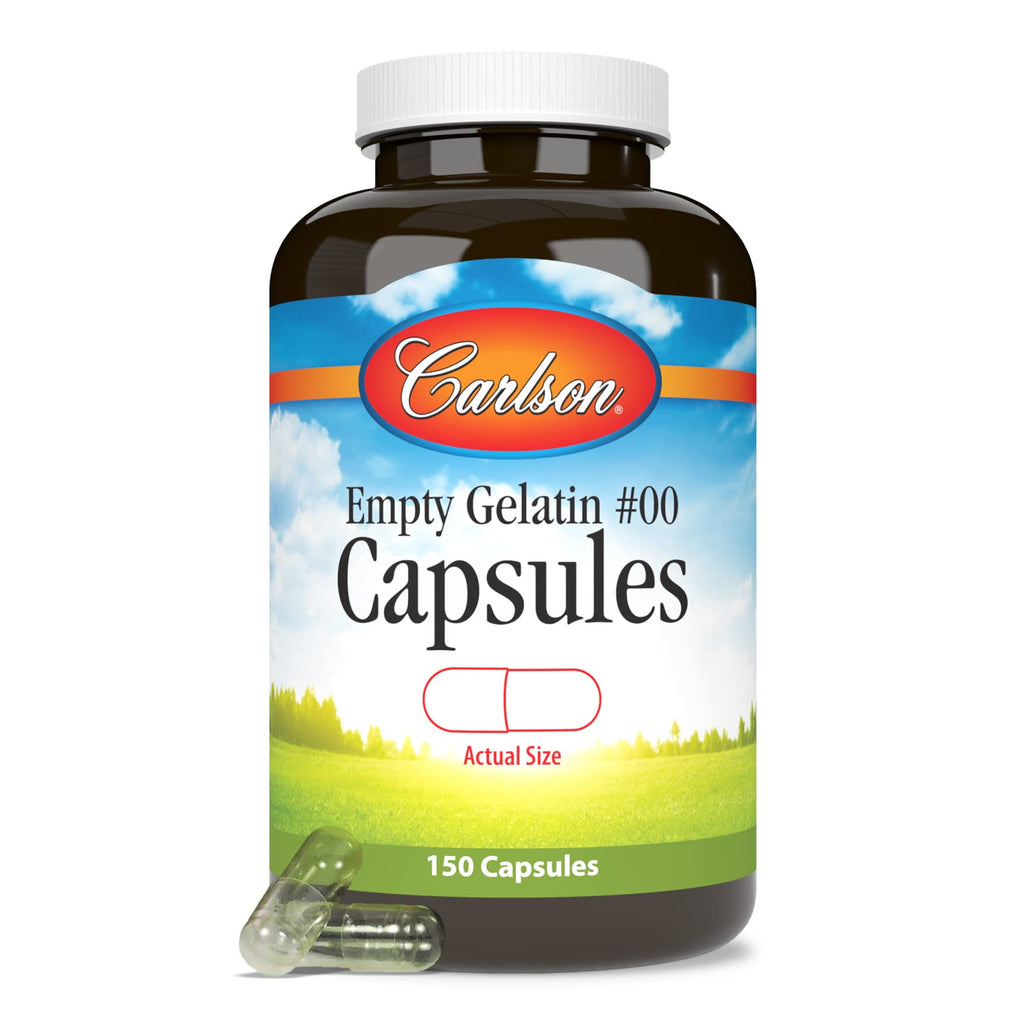Carlson - Empty Gelatin #00 Capsules, Easy to Separate & Fill, 150 capsules Carlson buy supplements Au