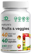Nature’s Fruits & Veggies Supplement, 240 Veggie Capsules – 80 Whole Food Superfoods for Daily Balance – 40 Fruits with 40 Vegetables and Greens – Non-GMO, Gluten Free DEAL SUPPLEMENT buy supplements Au