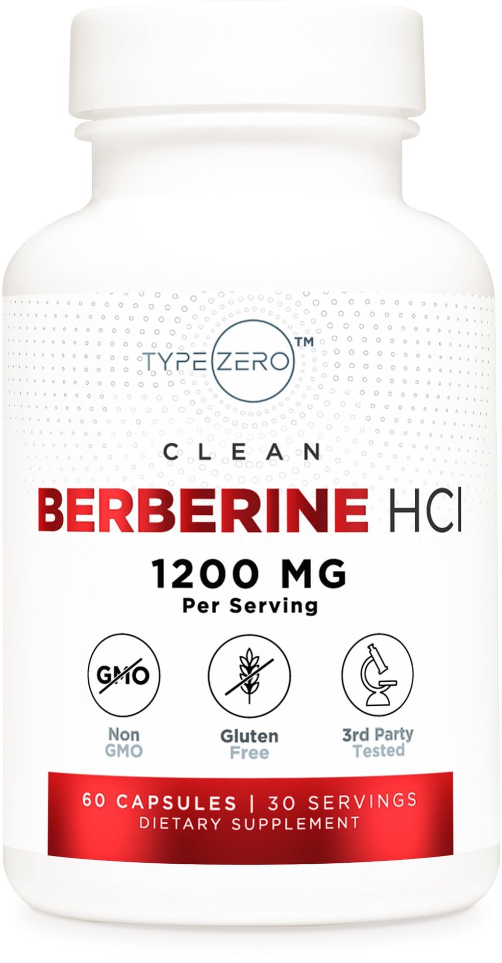 Type Zero Berberine HCL 1200mg 60 Capsules - Clean, Non-GMO, Gluten Free Supplement Type ZeroBuy Supplements Australia