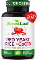 Red Yeast Rice 1215 mg. Capsules - Extra Strength Red Rice Yeast with CoQ10 Supplement, Plus Alpha Lipoic Acid & Organic Flaxseed, Citrinin Free,