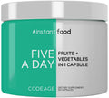 Codeage Instantfood Five A Day – Fruits & Vegetables Capsule Supplement – Whole Food Phytonutrients – 15 Fruits and Veggies Blend - Vegan, Non-GMO – 30 Capsules CodeageBuy Supplements Australia