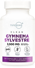 Type Zero Clean Gymnema Sylvestre 3,500mg Equivalent from 175mg of 20:1 Extract Per Serving, 120 Capsules for 120 Servings Per Bottle, Non-GMO. Gluten Free Type ZeroBuy Supplements Australia